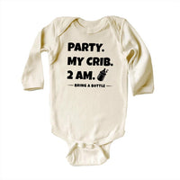 Party at My Crib Baby Bodysuit, Baby Shirt, Toddler Sweatshirt - Funny Party Outfit, Baby Shower Gift