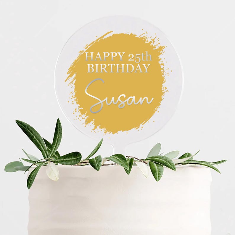 Custom Acrylic Round Cake Topper, 1/8" Thick Clear Circle, Wedding Baby Shower Birthday Cake Sign, Personalized Acrylic Laser Vinyl Craft