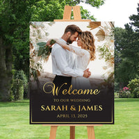 Custom Photo Wedding Welcome Sign, Personalized Ceremony Foamcore, PVC, Acrylic, Polystyrene, Picture Wedding Welcome Board