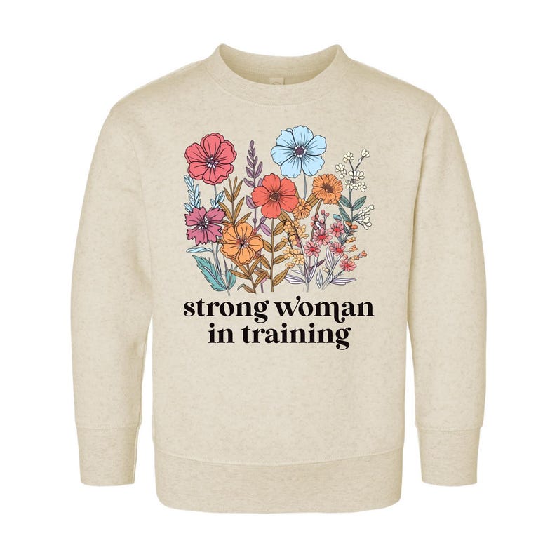 Strong Woman in Training Baby Bodysuit, Baby Shirt, Toddler Sweatshirt - Wildflower Floral Outfit, Women Empowerment Feminist Baby Gift