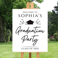 Graduation Party Welcome Sign, Minimalist Class of 2025 Foamcore, PVC, Acrylic, Polystyrene, Custom Graduation Party Decoration Board