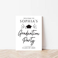 Graduation Party Welcome Sign, Minimalist Class of 2025 Foamcore, PVC, Acrylic, Polystyrene, Custom Graduation Party Decoration Board