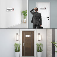 No Soliciting Sign for Door or Wall 9" x 3", Easy to Mount Plastic Sign, Self Adhesive No Soliciting Thank You PVC Sign for House, Office