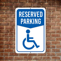 Handicap Reserved Parking Aluminum Sign - Rust Free Aluminum Sign, Weather/Fade Resistant, Federal Handicap Parking Easy Mounting Metal Sign