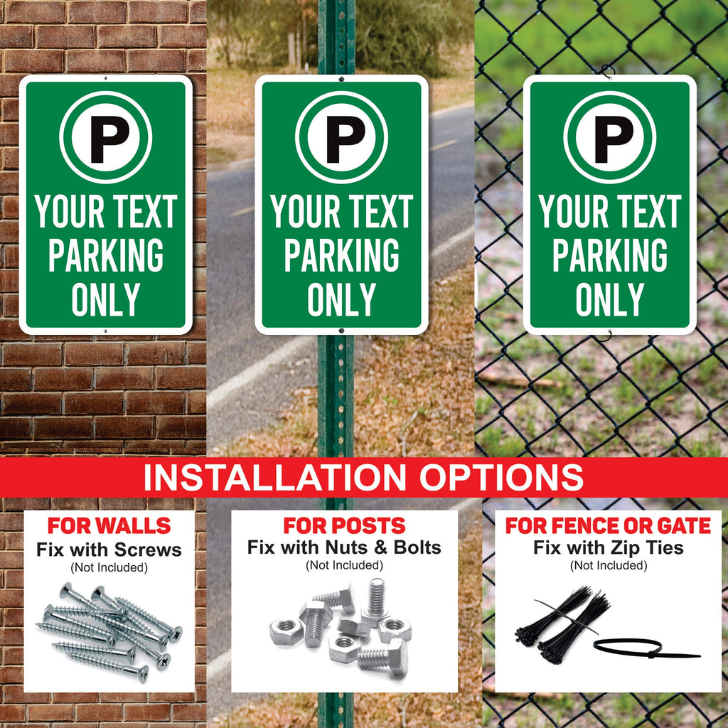 Custom Parking Aluminum Sign for Business - Rust Free Aluminum Sign, Weather/Fade Resistant, Custom Parking Sign Easy Mounting Metal Sign