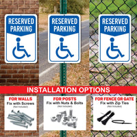 Handicap Reserved Parking Aluminum Sign - Rust Free Aluminum Sign, Weather/Fade Resistant, Federal Handicap Parking Easy Mounting Metal Sign