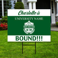 Personalized College Bound Yard Sign, College Logo Sign, Custom Graduate College University Bound Yard Sign with Metal H-Stake