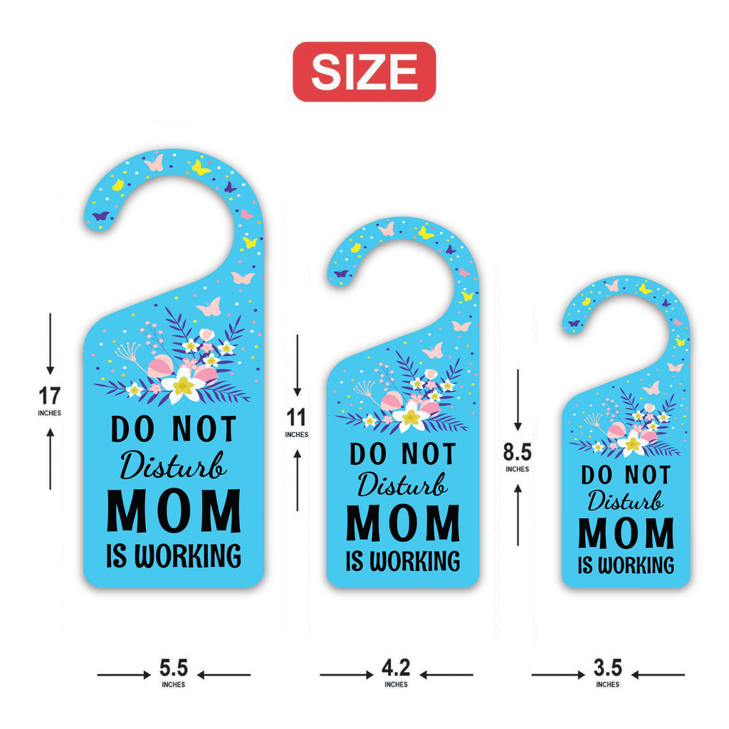 Mom Is Working Door Hanger, Work Status Doorknob Sign, PVC Door Knob Hanger Sign, Do Not Disturb, in Session, in a Meeting