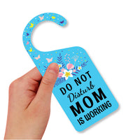 Mom Is Working Door Hanger, Work Status Doorknob Sign, PVC Door Knob Hanger Sign, Do Not Disturb, in Session, in a Meeting