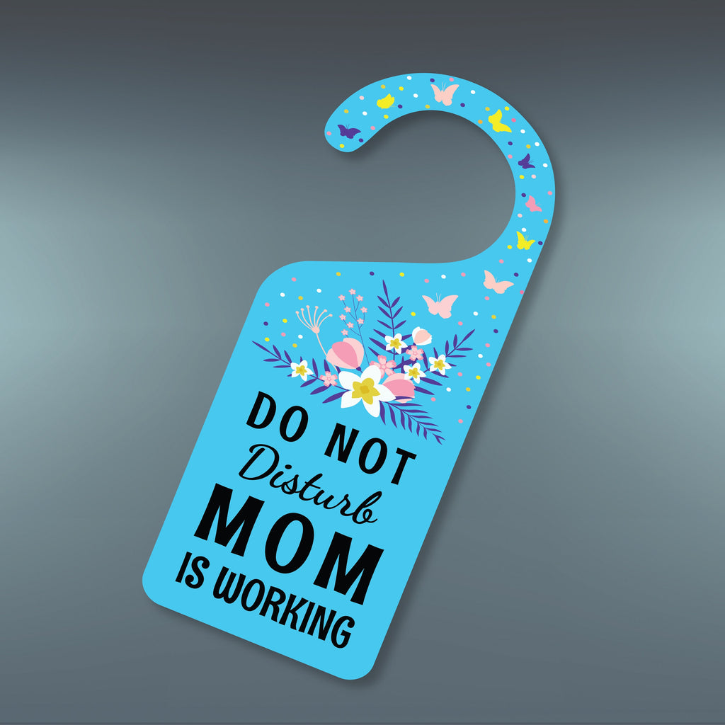 Mom Is Working Door Hanger, Work Status Doorknob Sign, PVC Door Knob Hanger Sign, Do Not Disturb, in Session, in a Meeting