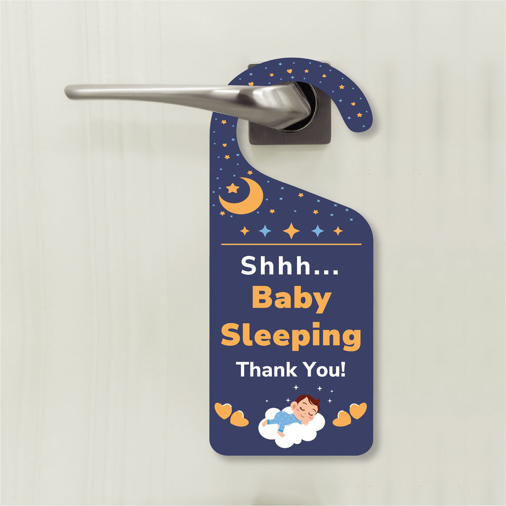 Baby Sleeping Door Hanger, Baby Is Sleeping Doorknob Sign, PVC Door Knob Hanger Sign, Do Not Disturb, Shhh Baby Sleeping Sign