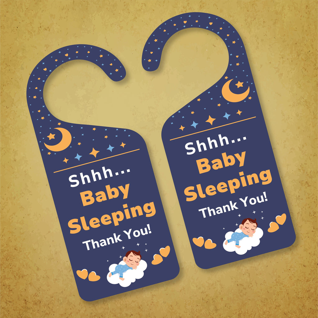 Baby Sleeping Door Hanger, Baby Is Sleeping Doorknob Sign, PVC Door Knob Hanger Sign, Do Not Disturb, Shhh Baby Sleeping Sign