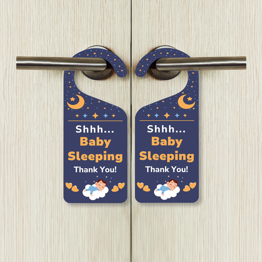 Baby Sleeping Door Hanger, Baby Is Sleeping Doorknob Sign, PVC Door Knob Hanger Sign, Do Not Disturb, Shhh Baby Sleeping Sign