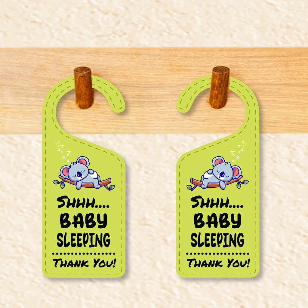 Baby Sleeping Door Hanger, Baby Is Sleeping Doorknob Sign, PVC Door Knob Hanger Sign, Do Not Disturb, Shhh Baby Sleeping Sign