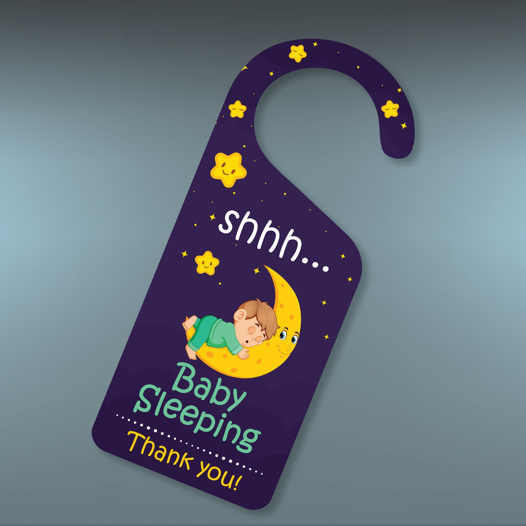 Baby Sleeping Door Hanger, Baby Is Sleeping Doorknob Sign, PVC Door Knob Hanger Sign, Do Not Disturb, Shhh Baby Sleeping Sign