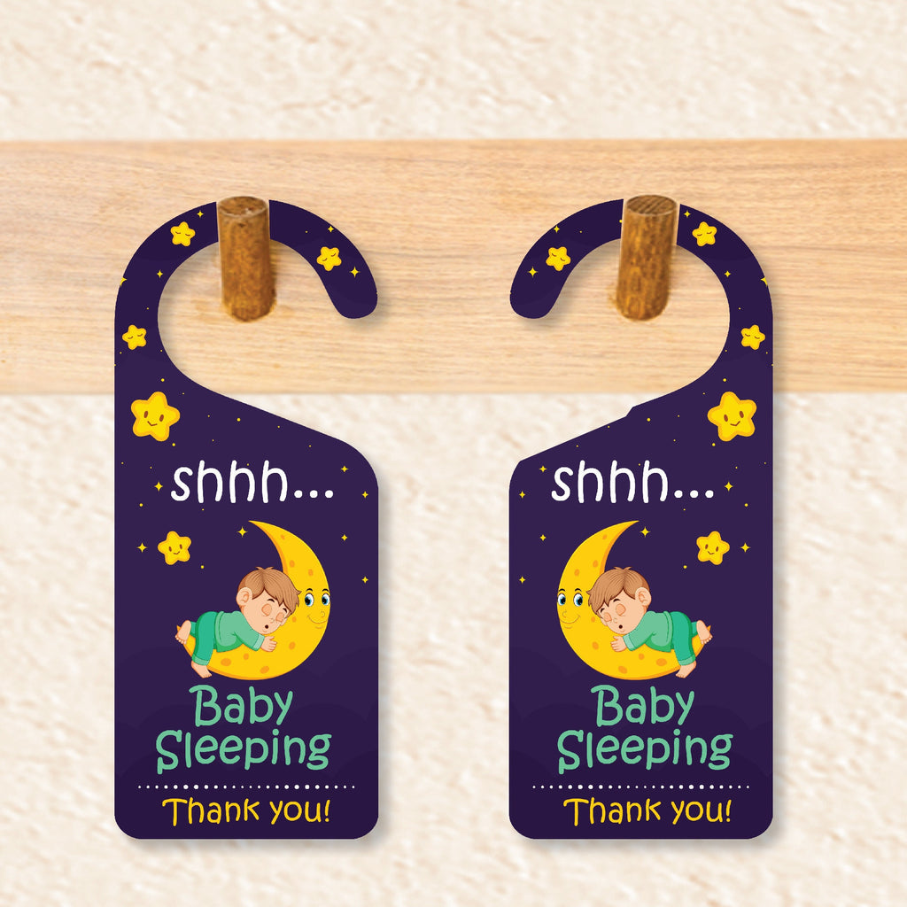 Baby Sleeping Door Hanger, Baby Is Sleeping Doorknob Sign, PVC Door Knob Hanger Sign, Do Not Disturb, Shhh Baby Sleeping Sign