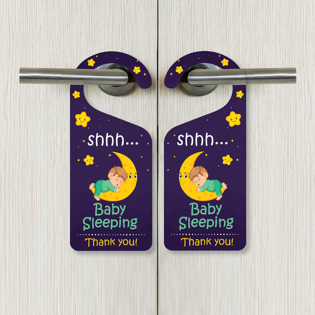 Baby Sleeping Door Hanger, Baby Is Sleeping Doorknob Sign, PVC Door Knob Hanger Sign, Do Not Disturb, Shhh Baby Sleeping Sign