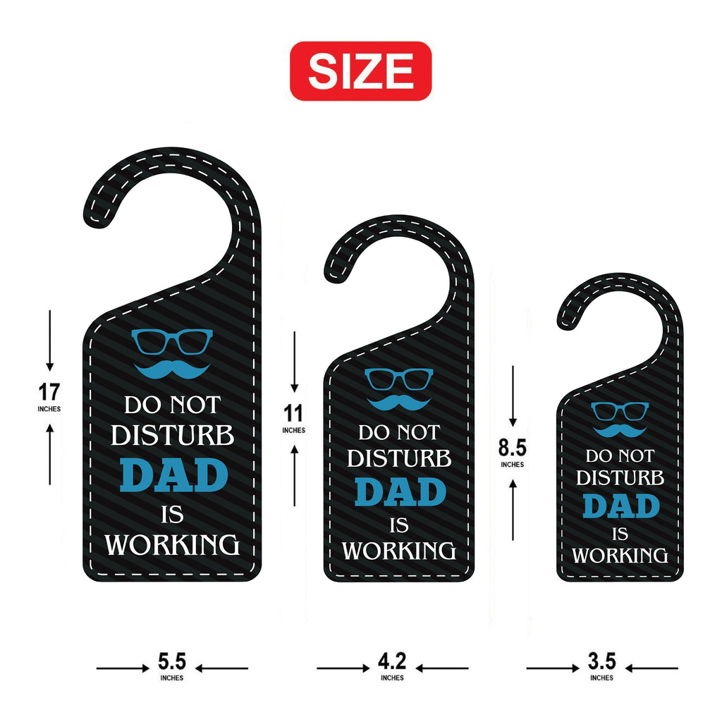 Dad Is Working Door Hanger, Work Status Doorknob Sign, PVC Door Knob Hanger Sign, Do Not Disturb, in Session, in a Meeting