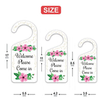 Welcome Please Come in Door Hanger, Welcome Doorknob Sign, PVC Door Knob Hanger Sign, Please Come in Door Sign