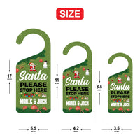 Santa Please Stop Here Personalized Door Hanger, Santa Doorknob Sign, PVC Door Knob Hanger Sign, Custom Christmas Door Sign