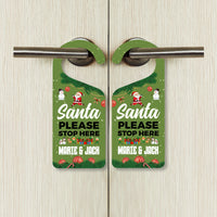 Santa Please Stop Here Personalized Door Hanger, Santa Doorknob Sign, PVC Door Knob Hanger Sign, Custom Christmas Door Sign