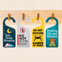 Custom Door Hanger, Personalized Doorknob Sign, PVC Door Knob Hanger Sign, Do Not Disturb, in Session, in a Meeting, Please Knock