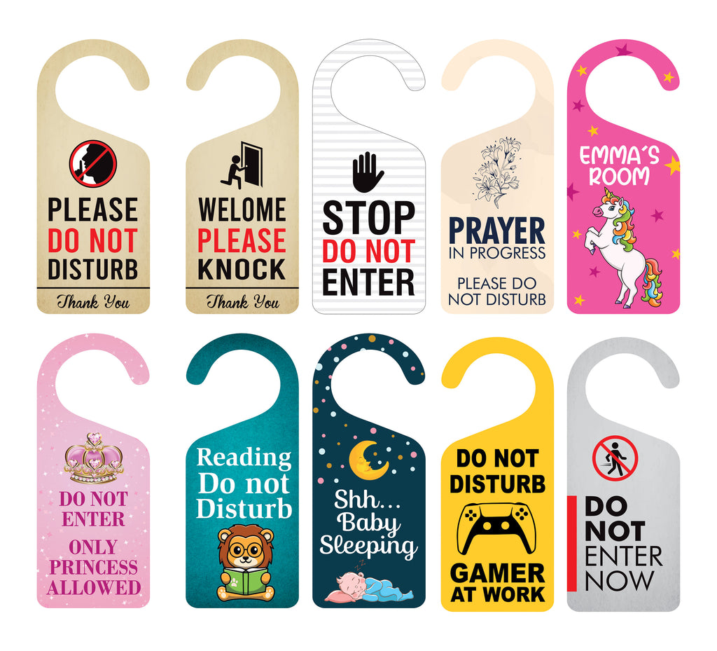 Custom Door Hanger, Personalized Doorknob Sign, PVC Door Knob Hanger Sign, Do Not Disturb, in Session, in a Meeting, Please Knock