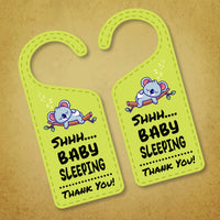 Baby Sleeping Door Hanger, Baby Is Sleeping Doorknob Sign, PVC Door Knob Hanger Sign, Do Not Disturb, Shhh Baby Sleeping Sign