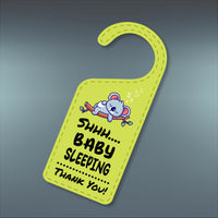 Baby Sleeping Door Hanger, Baby Is Sleeping Doorknob Sign, PVC Door Knob Hanger Sign, Do Not Disturb, Shhh Baby Sleeping Sign