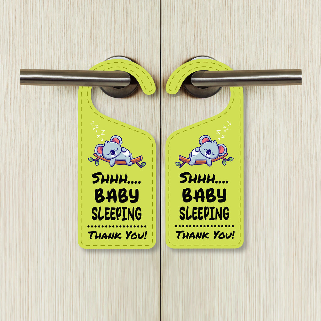 Baby Sleeping Door Hanger, Baby Is Sleeping Doorknob Sign, PVC Door Knob Hanger Sign, Do Not Disturb, Shhh Baby Sleeping Sign