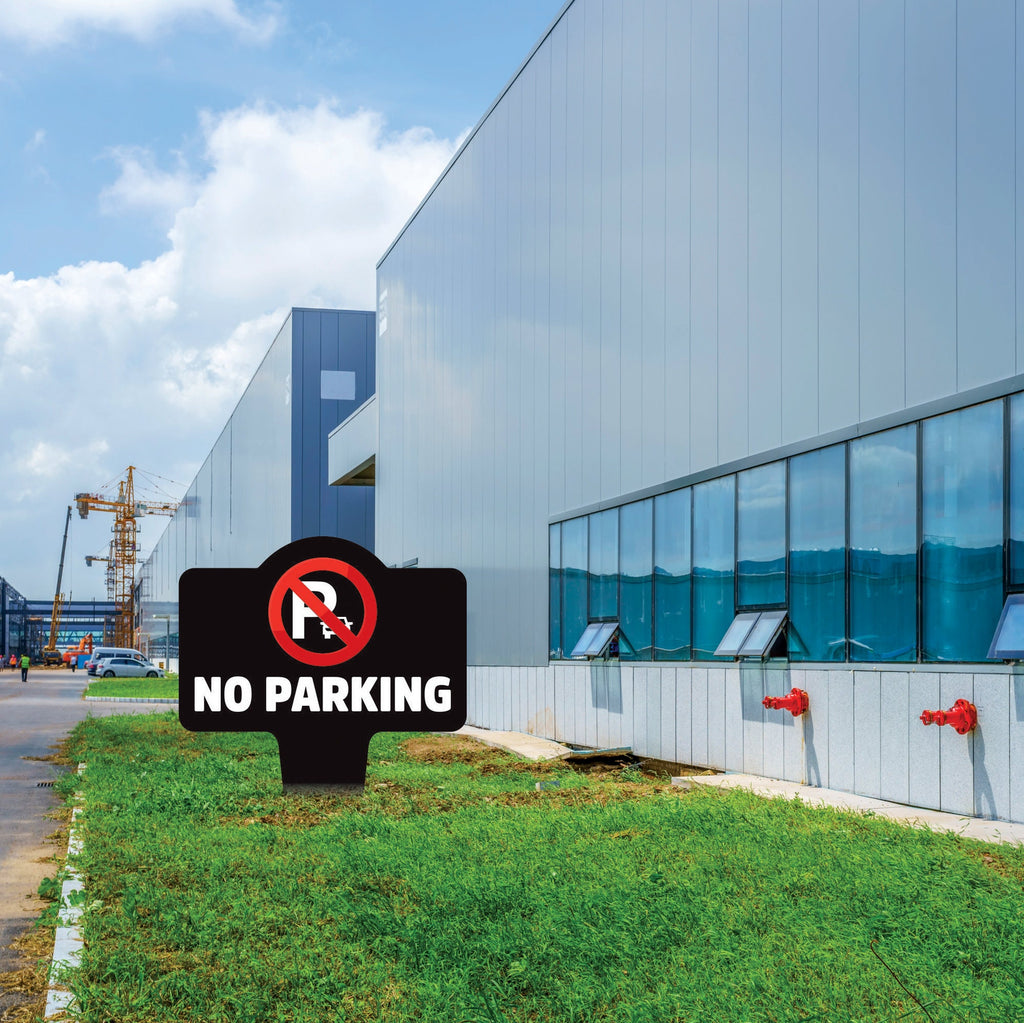 No Parking Yard Sign 10” x 14” - Rust-free Aluminum No Parking Sign for Lawn, Please Do Not Park Yard Sign with Integrated Stake