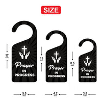 Prayer in Progress Religious Cross Door Hanger, Doorknob Sign, PVC Door Knob Hanger Sign, Prayer Time, Religious Door Sign