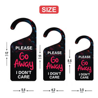 Please Go Away I Don't Care Door Hanger, Doorknob Sign, PVC Door Knob Hanger Sign, In Session, in a Meeting Door Sign