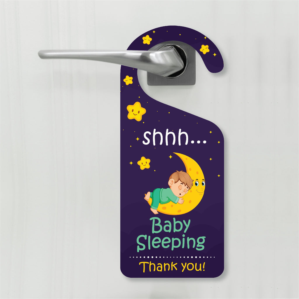 Baby Sleeping Door Hanger, Baby Is Sleeping Doorknob Sign, PVC Door Knob Hanger Sign, Do Not Disturb, Shhh Baby Sleeping Sign