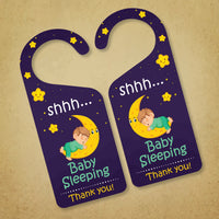 Baby Sleeping Door Hanger, Baby Is Sleeping Doorknob Sign, PVC Door Knob Hanger Sign, Do Not Disturb, Shhh Baby Sleeping Sign