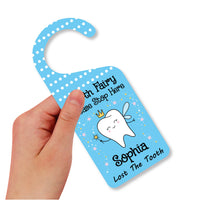 Tooth Fairy Please Stop Here Personalized Door Hanger, Tooth Fairy Doorknob Sign, PVC Door Knob Sign, Custom Tooth Fairy Door Sign