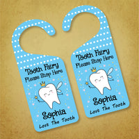 Tooth Fairy Please Stop Here Personalized Door Hanger, Tooth Fairy Doorknob Sign, PVC Door Knob Sign, Custom Tooth Fairy Door Sign