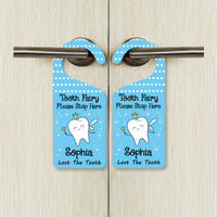 Tooth Fairy Please Stop Here Personalized Door Hanger, Tooth Fairy Doorknob Sign, PVC Door Knob Sign, Custom Tooth Fairy Door Sign