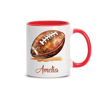 Personalized American Football Coffee Mug, Customized Just A Girl Who Loves Football Coffee Mug, Football Lover Coffee Cup With Custom Name