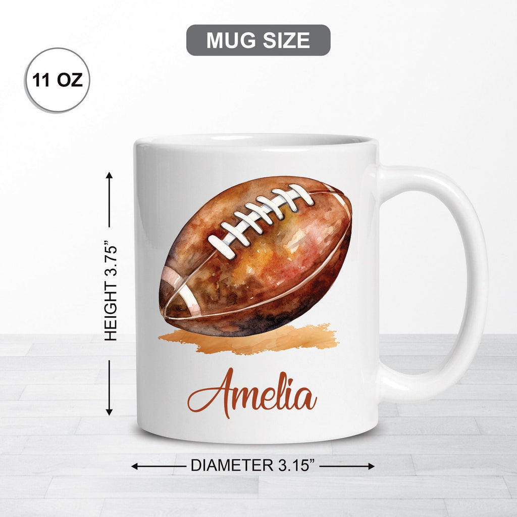 Personalized American Football Coffee Mug, Customized Just A Girl Who Loves Football Coffee Mug, Football Lover Coffee Cup With Custom Name