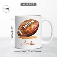 Personalized American Football Coffee Mug, Customized Just A Girl Who Loves Football Coffee Mug, Football Lover Coffee Cup With Custom Name