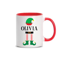 Personalized Christmas Coffee Mug, Customized Name Elf Mug, Xmas Coffee Mug Gift, Mug With Custom Name, Christmas Hot Chocolate Mugs