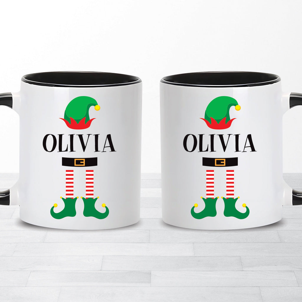 Personalized Christmas Coffee Mug, Customized Name Elf Mug, Xmas Coffee Mug Gift, Mug With Custom Name, Christmas Hot Chocolate Mugs