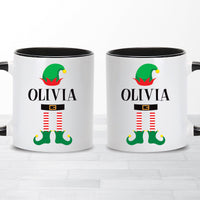 Personalized Christmas Coffee Mug, Customized Name Elf Mug, Xmas Coffee Mug Gift, Mug With Custom Name, Christmas Hot Chocolate Mugs