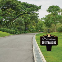 Guest Parking Only Yard Sign 10” x 14” - Rust-free Aluminum Guest Parking Sign for Lawn, Parking Yard Sign with Integrated Stake