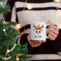 Personalized Christmas Coffee Mug, Customized Cute Reindeer Coffee Mug, Xmas Coffee Mugs Gifts, Mug With Custom Name, Hot Chocolate Mug