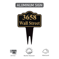 Personalized Address Plaque Yard Sign 10” x 14” - Rust-free Aluminum Address Sign, House Number Sign Plate for Lawn with Integrated Stake