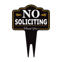 No Soliciting Yard Sign 10” x 14” - Rust-free Aluminum No Solicitors Sign for Lawn, Non-Soliciting Yard Sign with Integrated Stake