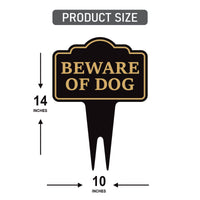Beware of Dog Yard Sign 10” x 14” - Rust-free Aluminum Home Security Sign for Lawn, Not Responsible Warning Dog Sign with Integrated Stake