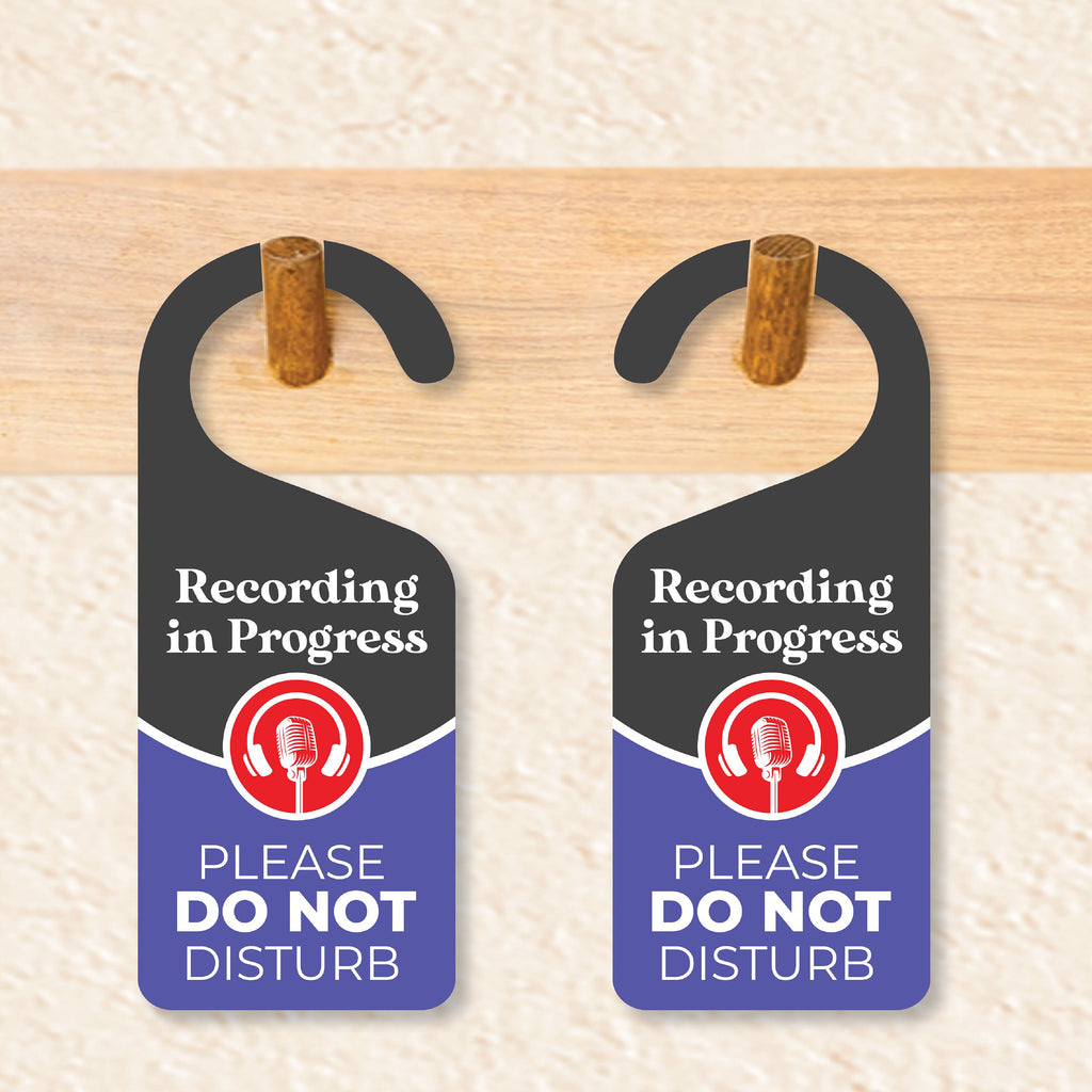 Please Do Not Disturb Door Hanger Sign - PVC Double-Sided Door Knob Hanger for Privacy in Studios, Offices, and Homes